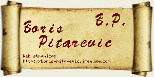 Boris Pitarević vizit kartica